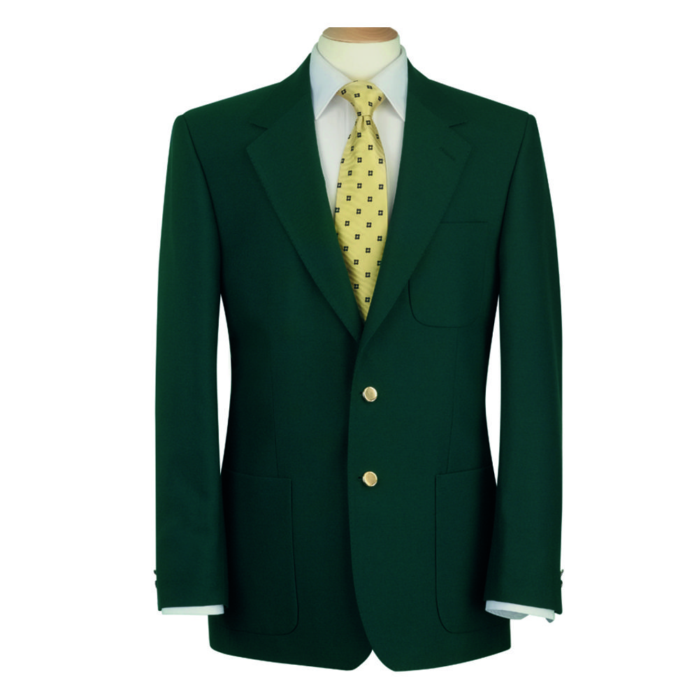 Brook Taverner Mens Green Henley Classic Wool Blend Patch Pocket Blazer