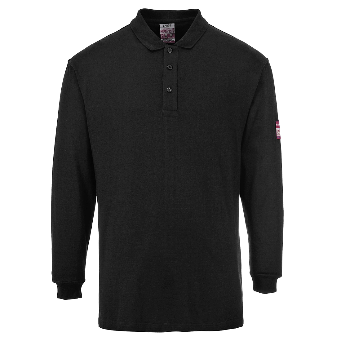 Portwest FR10 Flame Resistant Anti Static Long Sleeve Polo Shirt - Image 2