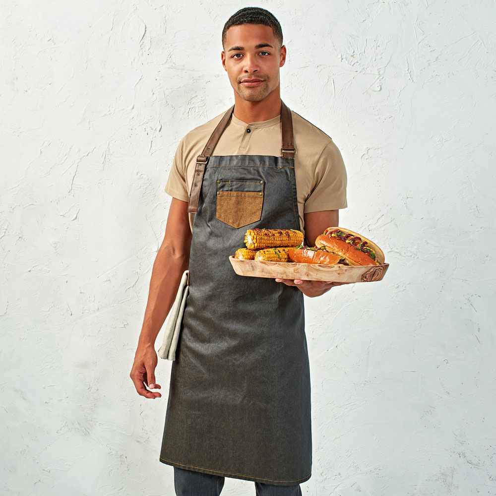 Premier PR136 Waxed Denim Bib Apron - Image 5
