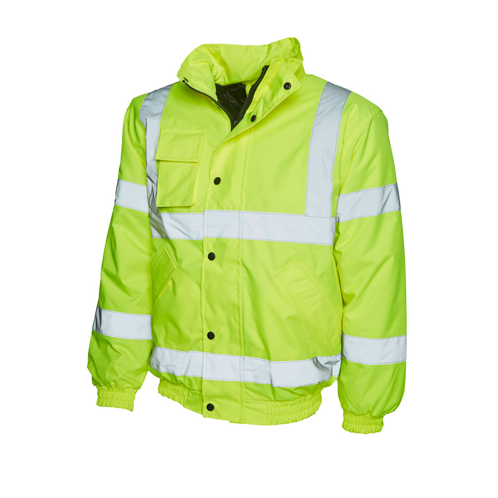 Uneek UC804 High Visibility Unisex Bomber Jacket - Image 2