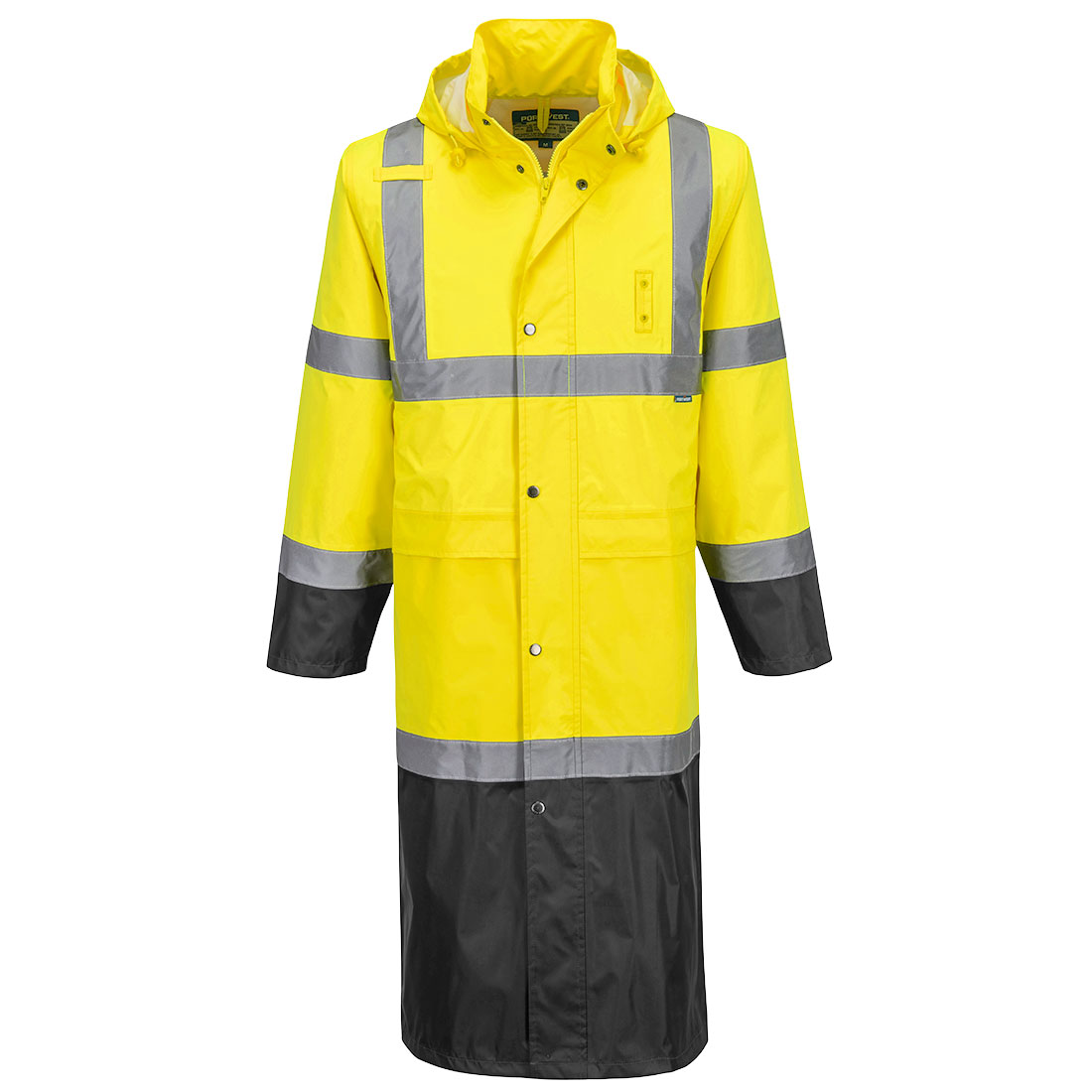 Portwest H446 Hi Vis Contrast Raincoat 122cm - Image 5